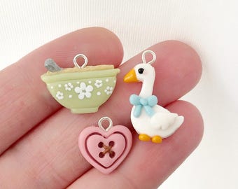 Goose And Gather Clay Charm- Polymer Clay Charm- Stitch Marker