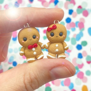 Kawaii Gingerbread Man Charm-Polymer Clay Charm-Kawaii Charm