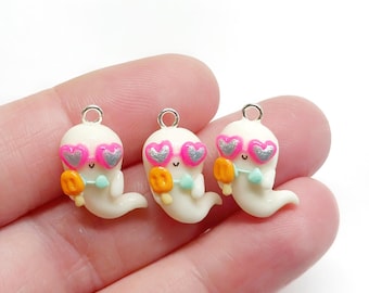 Summer Ghost Clay Charm- Polymer Clay Charm- Stitch Marker
