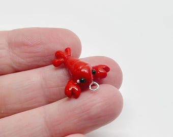 Lobster Clay Charm- Polymer Clay Charm- Stitch Marker