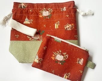 Books And Pumpkins Premium Project Bag 8.5 x 6 x 3.5