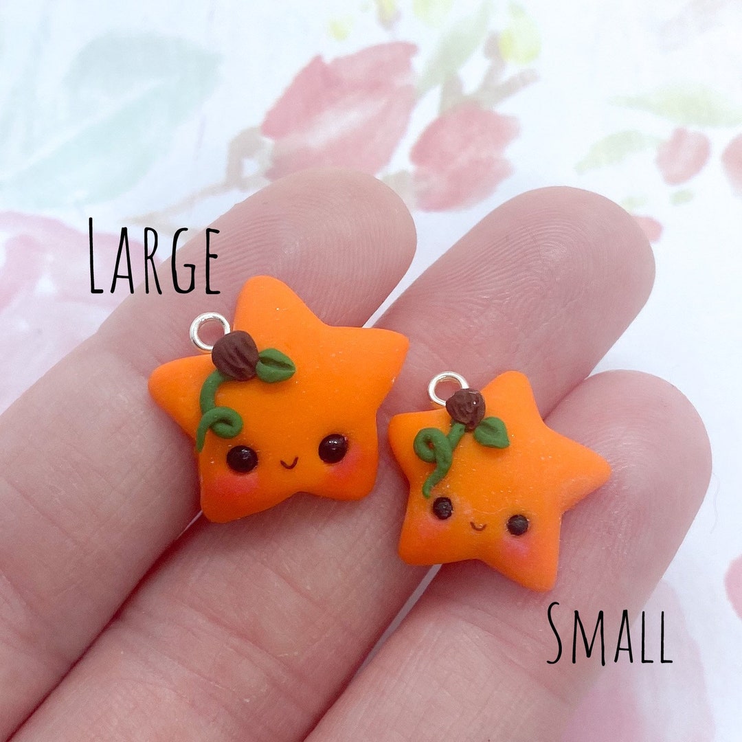 Kawaii Pumpkin Charm Polymer Clay Charm Stitch Marker - Etsy