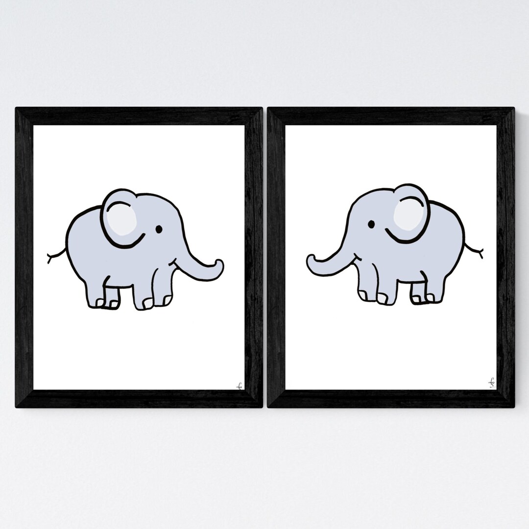 Elephant Nursery Wall Art, Digital Download, 16x20, 11x14, Elephant
