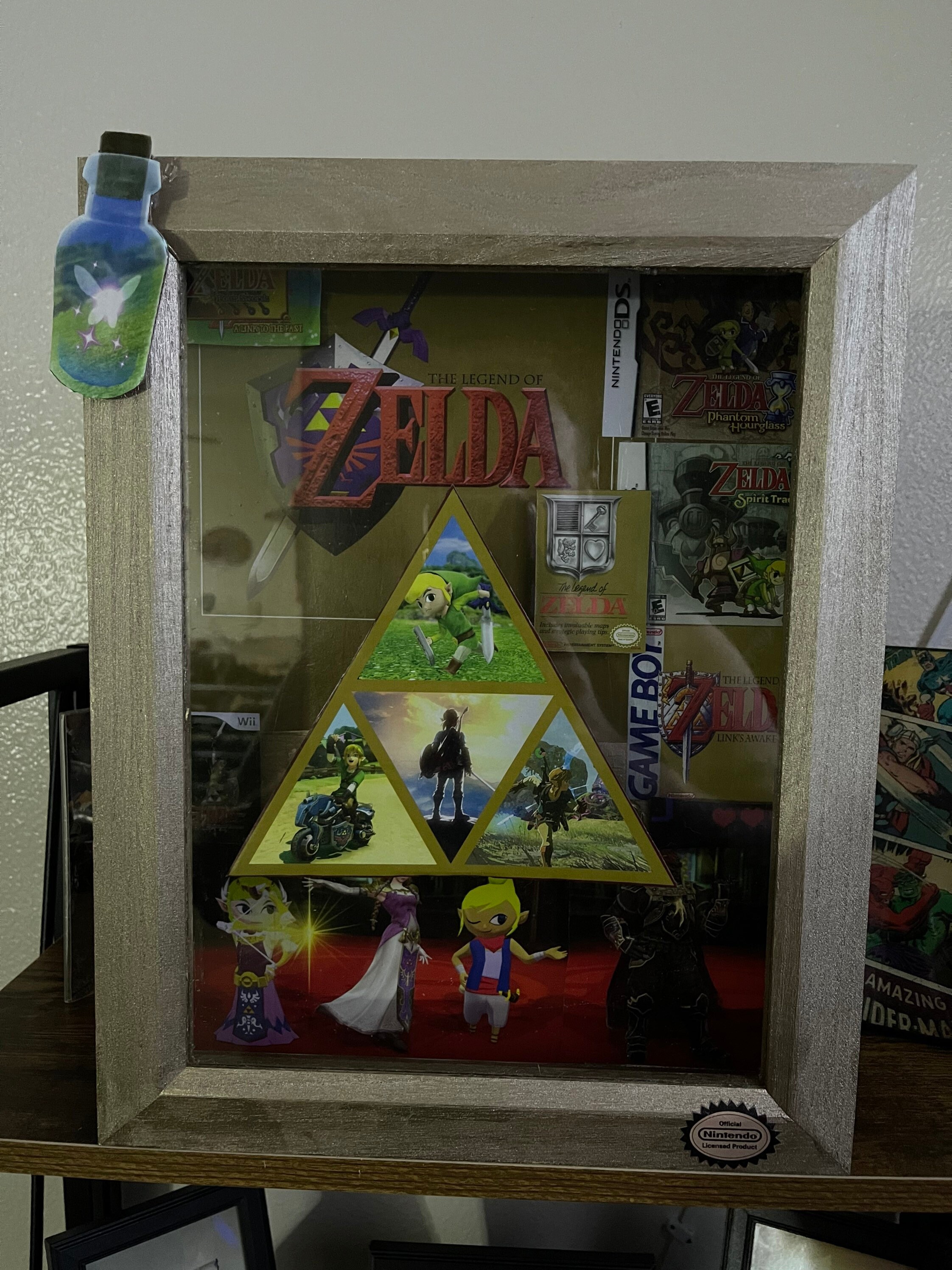 Shadowbox celebrating Legend of Zelda Etsy