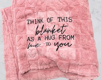 Beschouw deze deken als een knuffel van mij voor jou Deken met hartjes | Perfect sentimenteel hartverwarmend cadeau | Cadeau voor iedereen