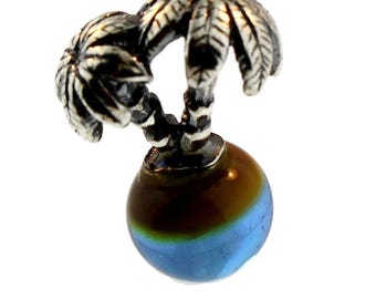Authentic Trollbeads Silver & Glass 61725 Palm Island