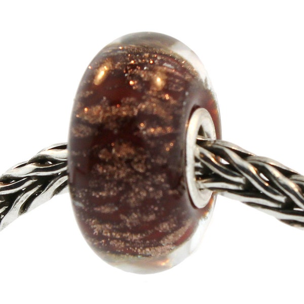 Authentic Trollbeads Glass 61392 Brown Desert RETIRED