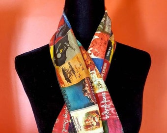 Book Cover Scarf - Bookish Scarf, Literary clothing, Writer Gift, Book lover Scarf, Classic Book Covers, Book lover gift, teacher gift