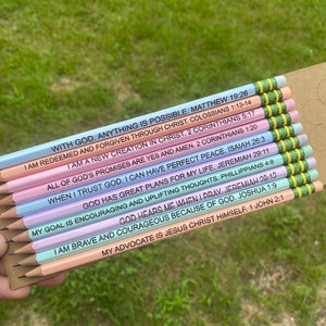 Biblical Truths Pencil Set - Engraved Pencils Ticonderoga Pencils Words of Affirmation bible verse appreciation gift god&#39;s word in pencils