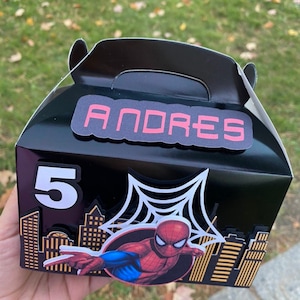 Spider Man Favor Box, Party Supplies, Spiderman Decor,Bags, Cupcake, Cake Decoration, Invitation,Spider-Man spiderman spider man superhero