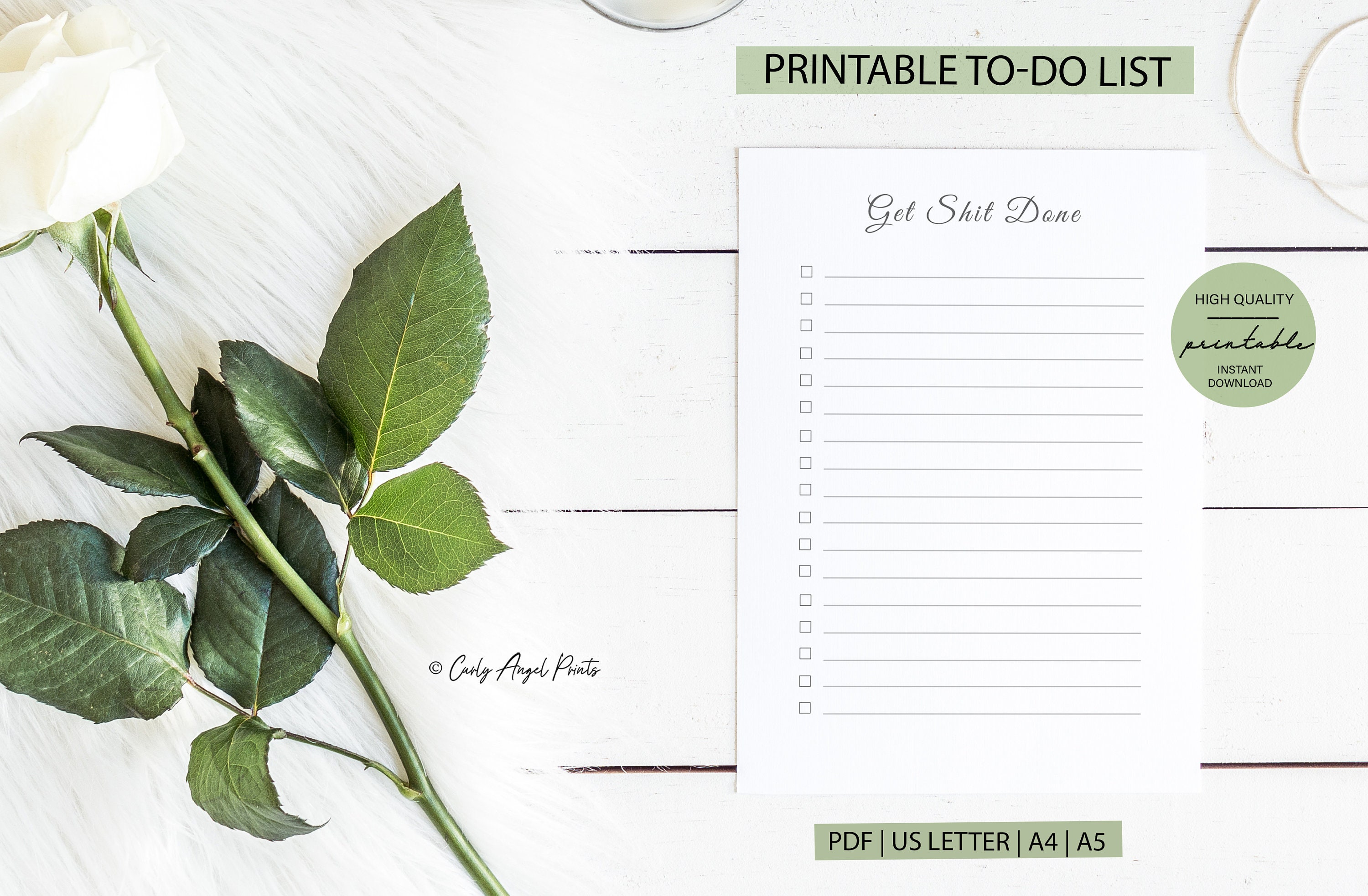 Get Shit Done Printable to Do List Instant Download Print at Home ...