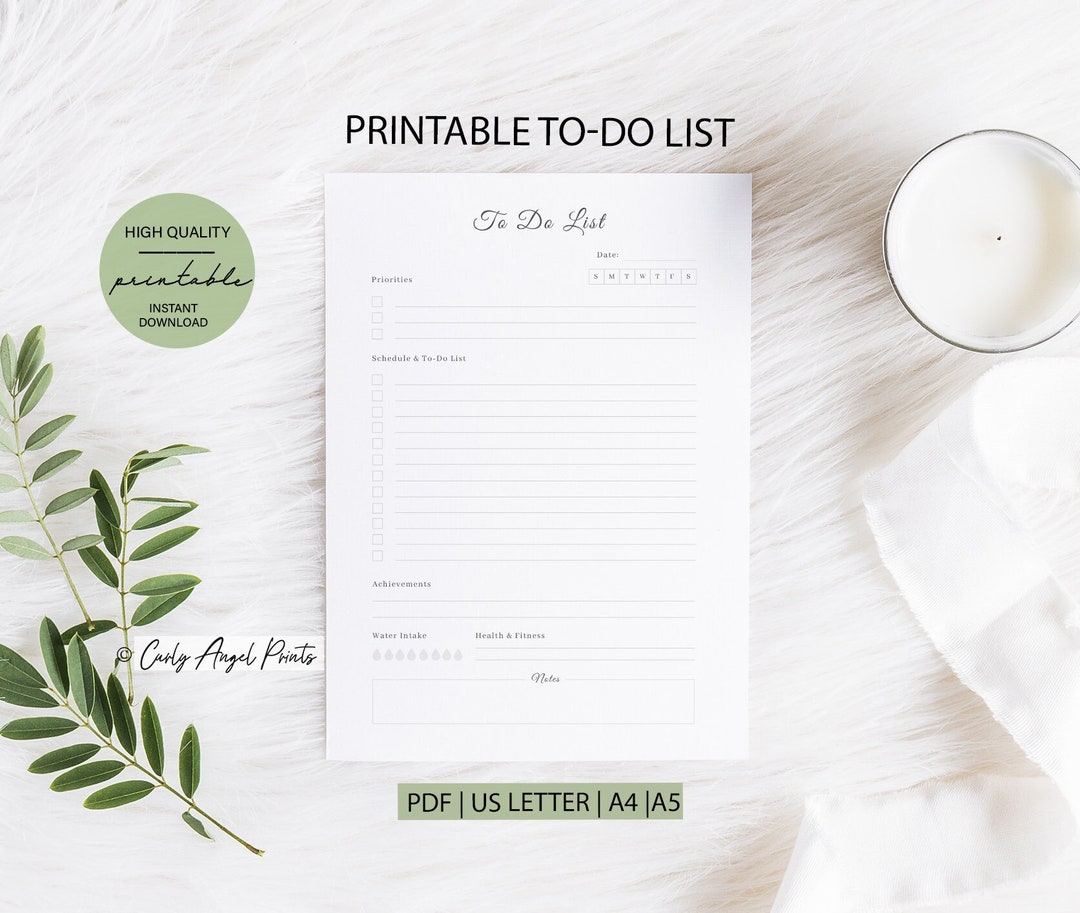 Printable to Do List Instant Download Print at Home Simple Planner ...