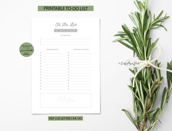 Printable to Do List Instant Download Print at Home Simple - Etsy