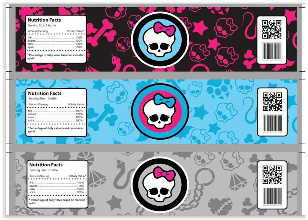Monster High Monster Party Monster Party Monster High Water Bottle Labels Monster High Birthday Monster High Birthday Party - Etsy monster-high-monster-party-monster-party-monster-high-water-bottle-labels-monster-high-birthday-monster-high-birthday-party-etsy