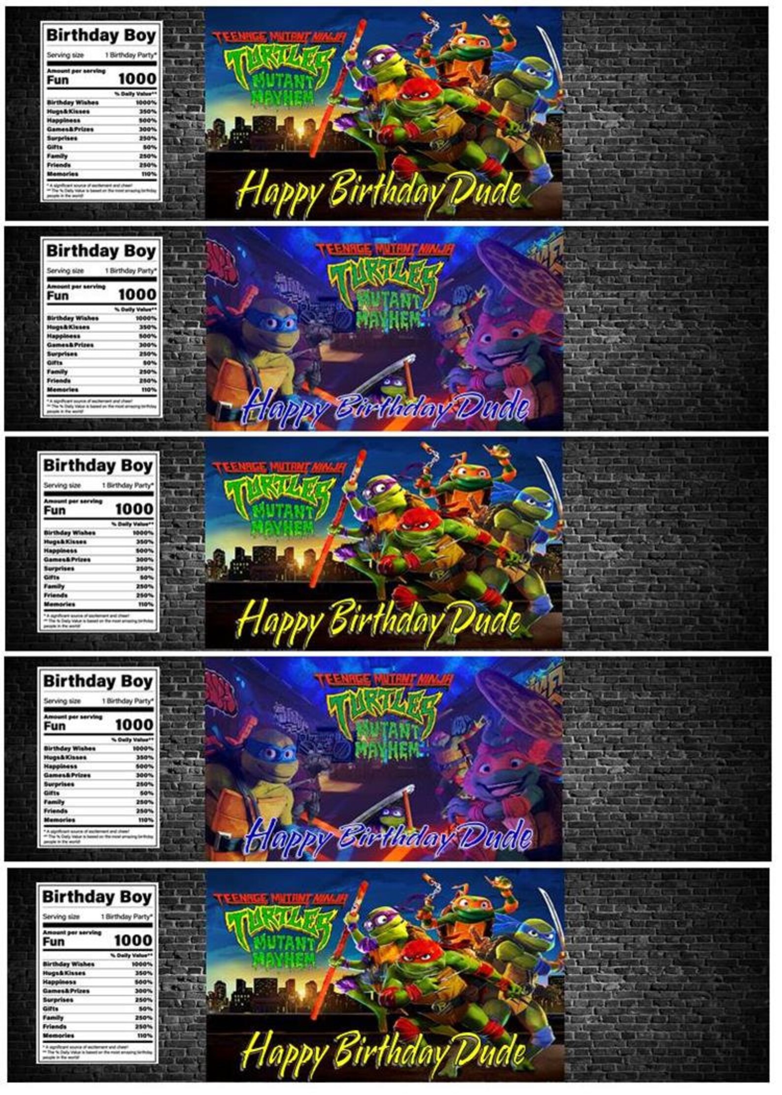 Ninja Turtles Ninja Turtles Water Bottle Labels Ninja Turtles Party ...