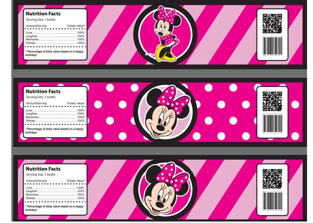 Minnie Mouse * Minnie Mouse Water Bottle Label * Minnie Mouse Birthday Party * Minnie Mouse Party * Minnie Mouse Birthday * Kids Birthday