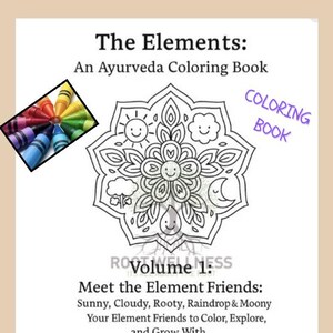 Les éléments : livre de coloriage pour enfants inspiré de l'Ayurveda • 5 amis éléments • Activité de pleine conscience à imprimer PDF (4-8 ans)