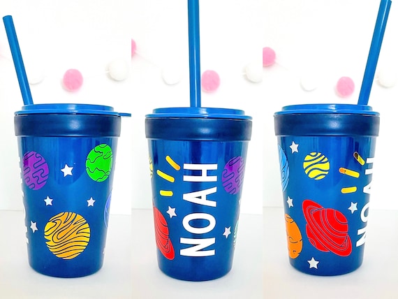 Kids Custom Solar System Space Straw Cup With Name / Personalized