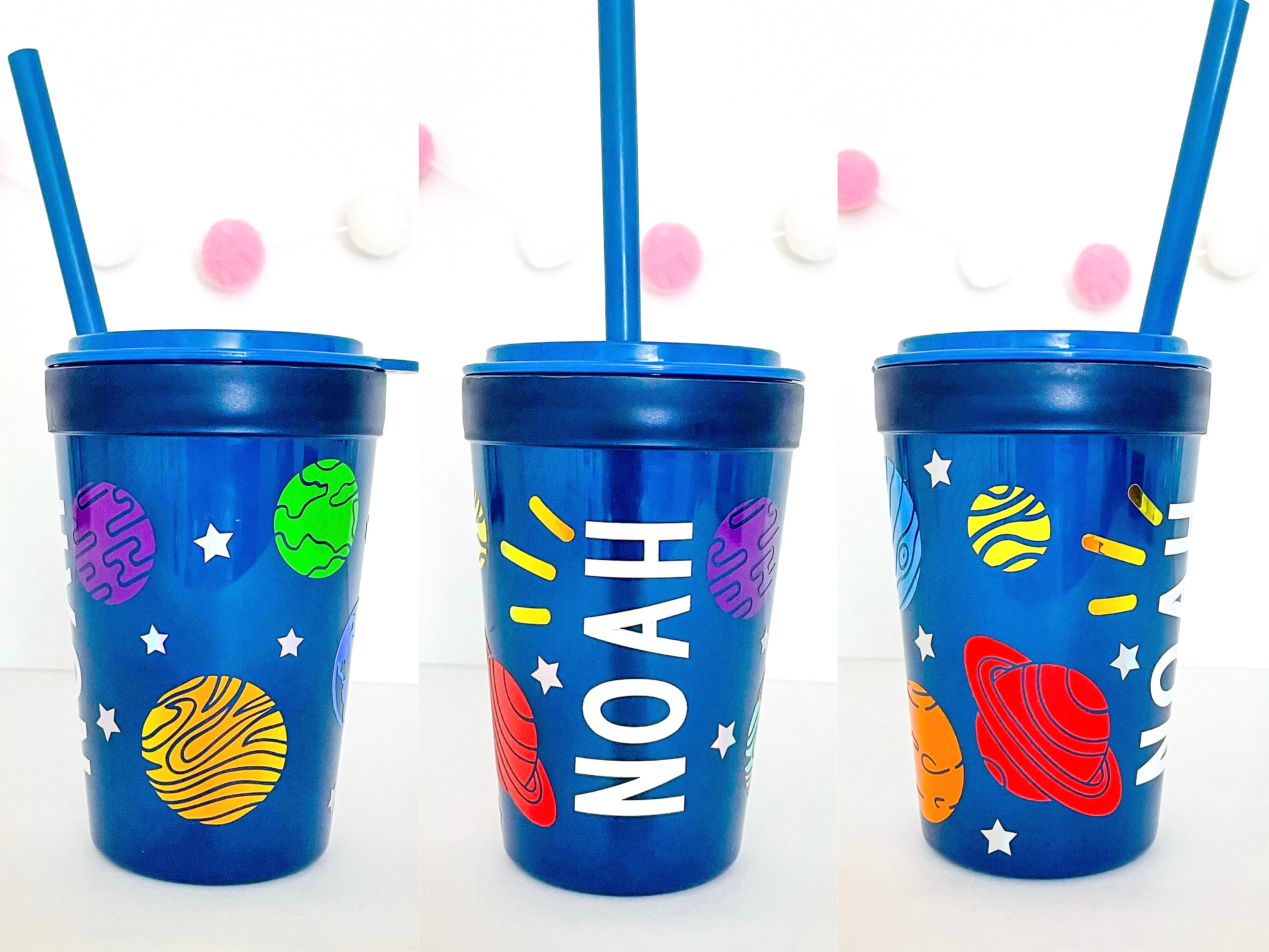 Kids Custom Solar System Space Straw Cup With Name / - Etsy