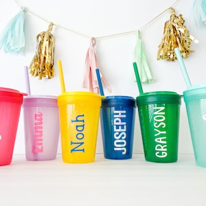 Personalized Kids Cup With Custom Name 13 Ounces Straw Cup Birthday ...