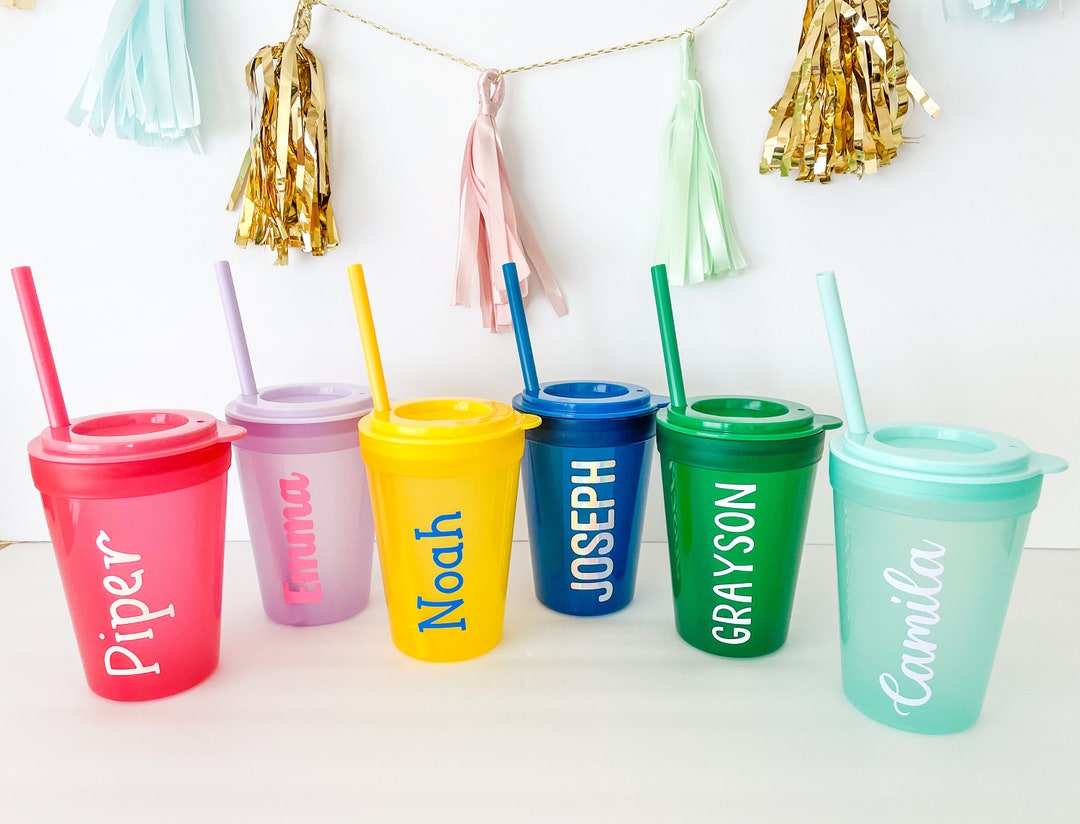 Kids Party Cups Personalized, Kids Party Favors, Birthday Party Cups, Plastic  Cups Personalized, Cups With Straws and Lids, Toddler Cups 