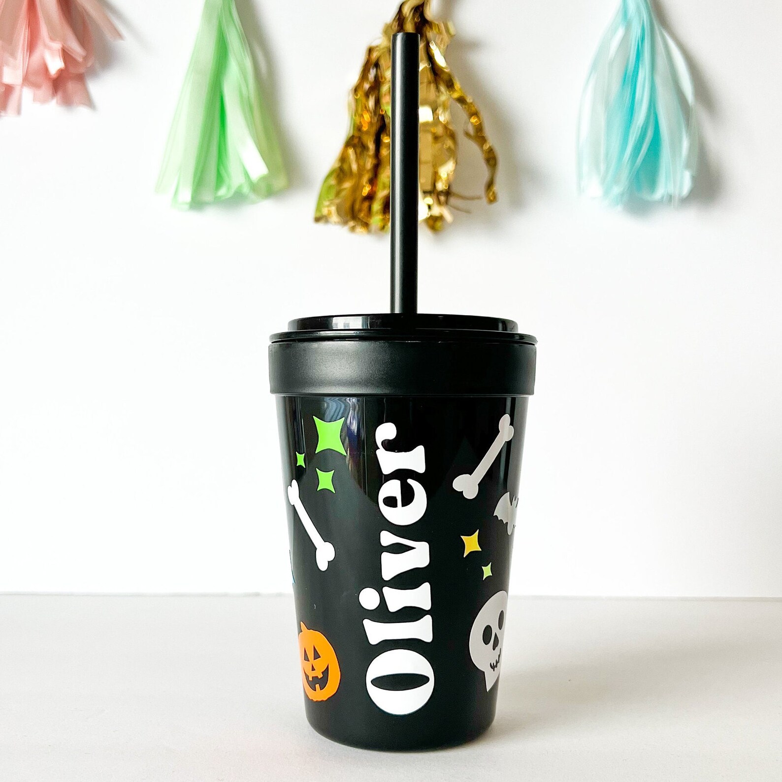 Halloween Personalized Kids Cup With Custom Name Spooky Etsy