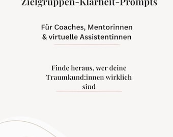 Target audience analysis with ChatGPT prompts | Workbook for coaches & VAs | AI content tool PDF