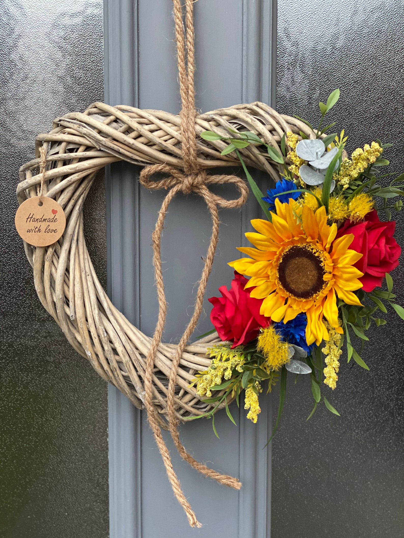 Summer vibes wicker heart wreath Etsy