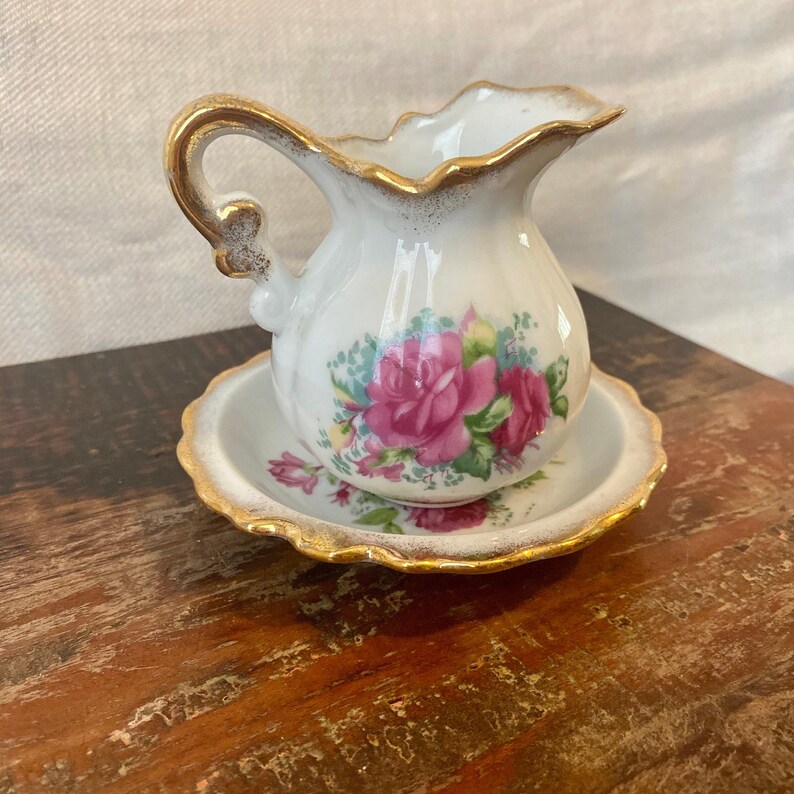Vintage Hand Painted Tilso Japan Floral and Gold Creamer Etsy