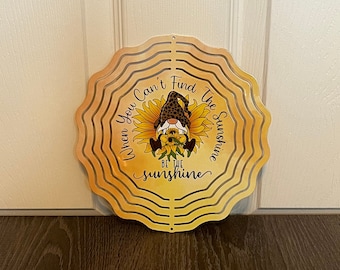 Sunshine Gnome Wind Spinner - Be The Sunshine Gnome Wind Spinner - Summertime Gnome Wind Spinner - Gnome Lover Spinner - Gnome Lover Gift