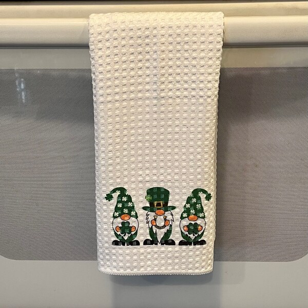 St. Patrick’s Day Gnome Hand Towel - Shamrock Hand Towel - St Patrick's Day Gnome Dish Towel - Shamrock Dish Towel - St Patrick's Day Towel