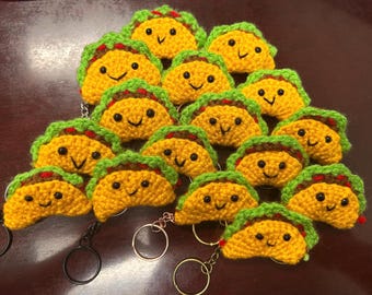 Handmade Crochet Taco Keychain – Cute Mini Amigurumi Gift