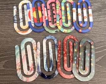 Fun and Functional Jumbo Paper Clip - Custom Jumbo Decorative Paper Clip - Acrylic Paper Clip Bookmark - Cats - Christmas - Rubber Ducks