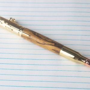Handmade Gold Bolt Action Pen with Bethlehem Olive body
