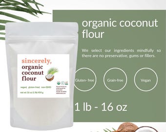 Organic Coconut Flour 1 lb – Gluten Free, Grain Free, Keto, Paleo, Non-GMO – Single Ingredient, Vegan Clean Baking Flour – Small Batch