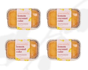 Gluten Free Lemon Coconut Cake 4-Pack | Grain Free | Dairy Free | Refined Sugar Free