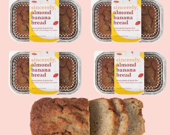 Gluten Free Almond Banana Bread 4-Pack | Grain Free | Dairy Free | Refined Sugar Free