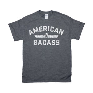 Distressed American Badass Tee: Patriotic Graphic T-Shirt