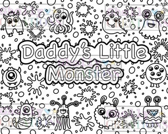 Daddy's Little Monster, DDlg Adult Coloring Page