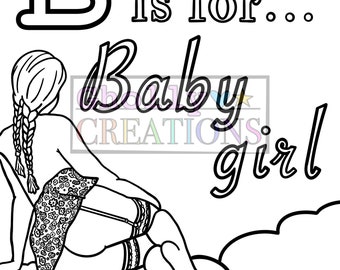 B is for Babygirl, BDSM Ddlg Coloring Page