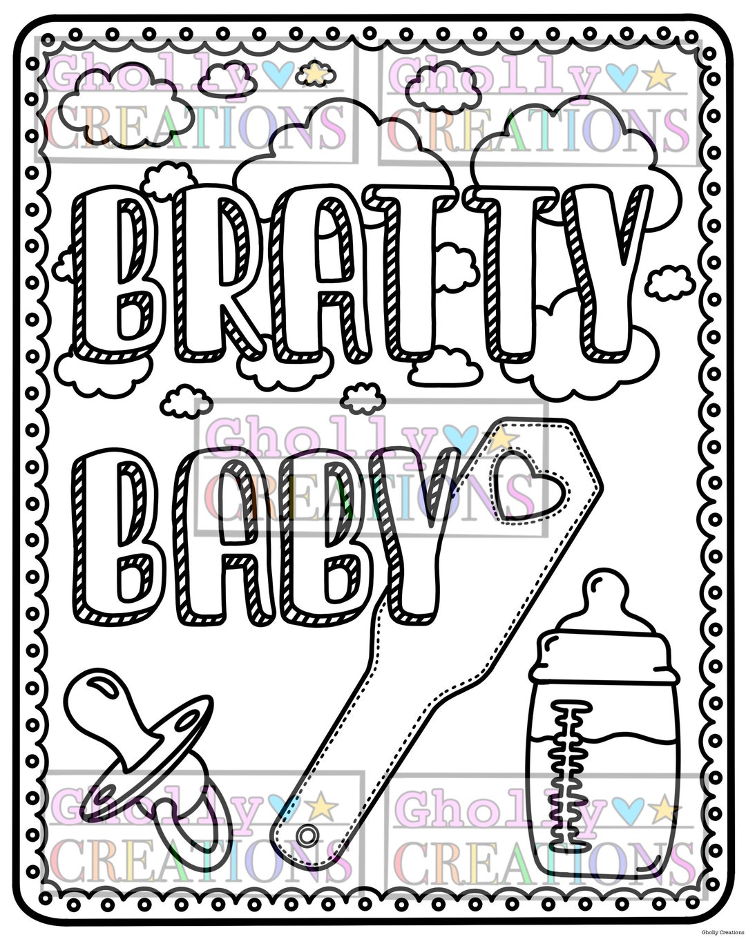 Bratty Baby, Ddlg/cgl/bdsm/abdl Coloring Page - Etsy