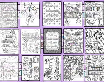 15 Page Kinky Coloring Set, Adult/BDSM/Ddlg