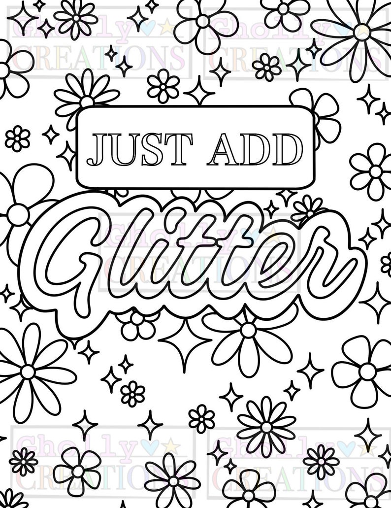 Adult Coloring Glitter Effect