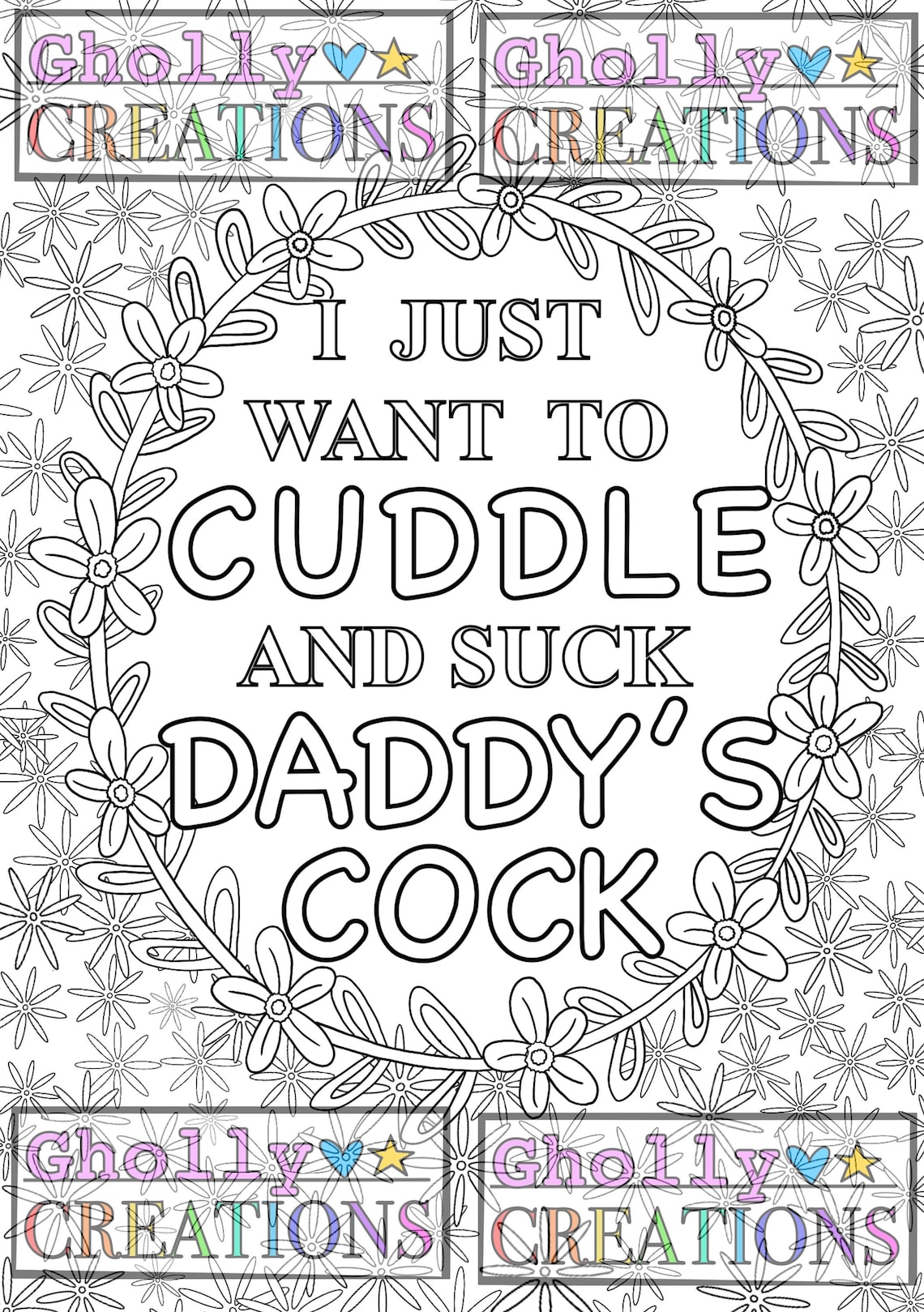 Naughty Ddlg Coloring Page I Just Want To Cuddle And Etsy