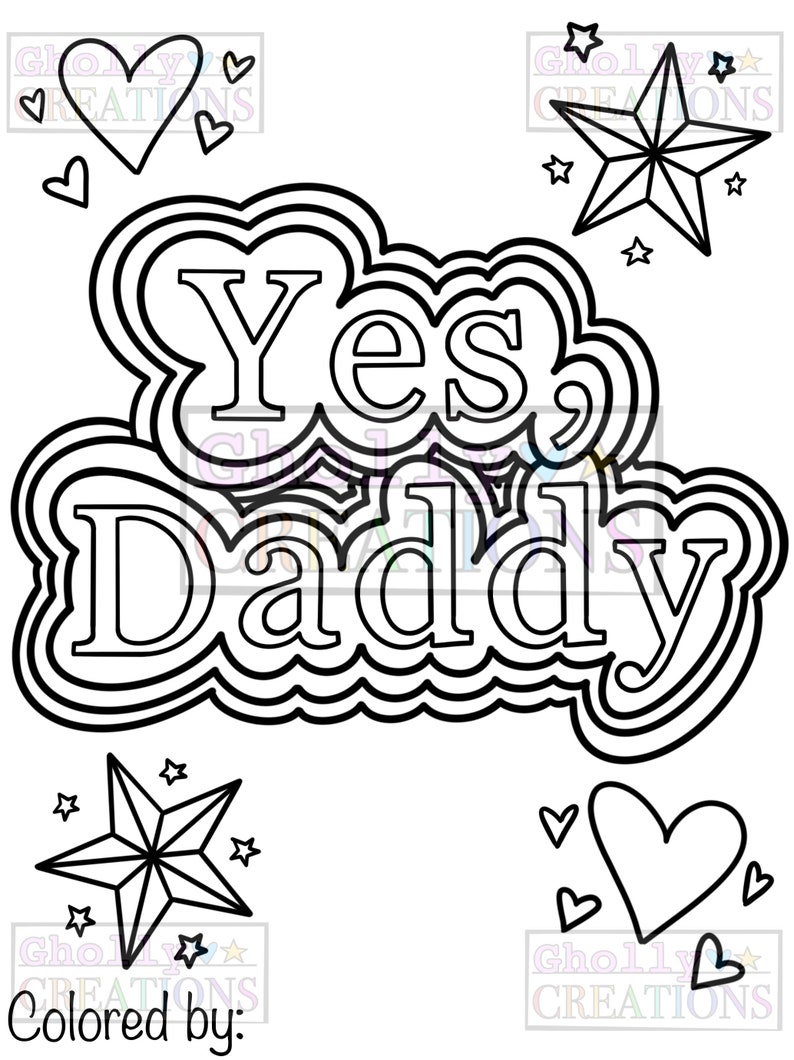 Yes Daddy, Ddlg Coloring Page Etsy