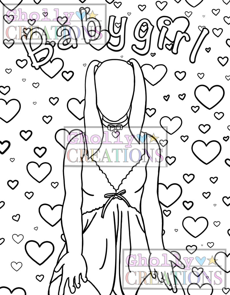 Babygirl, Ddlg Coloring Page image 1
