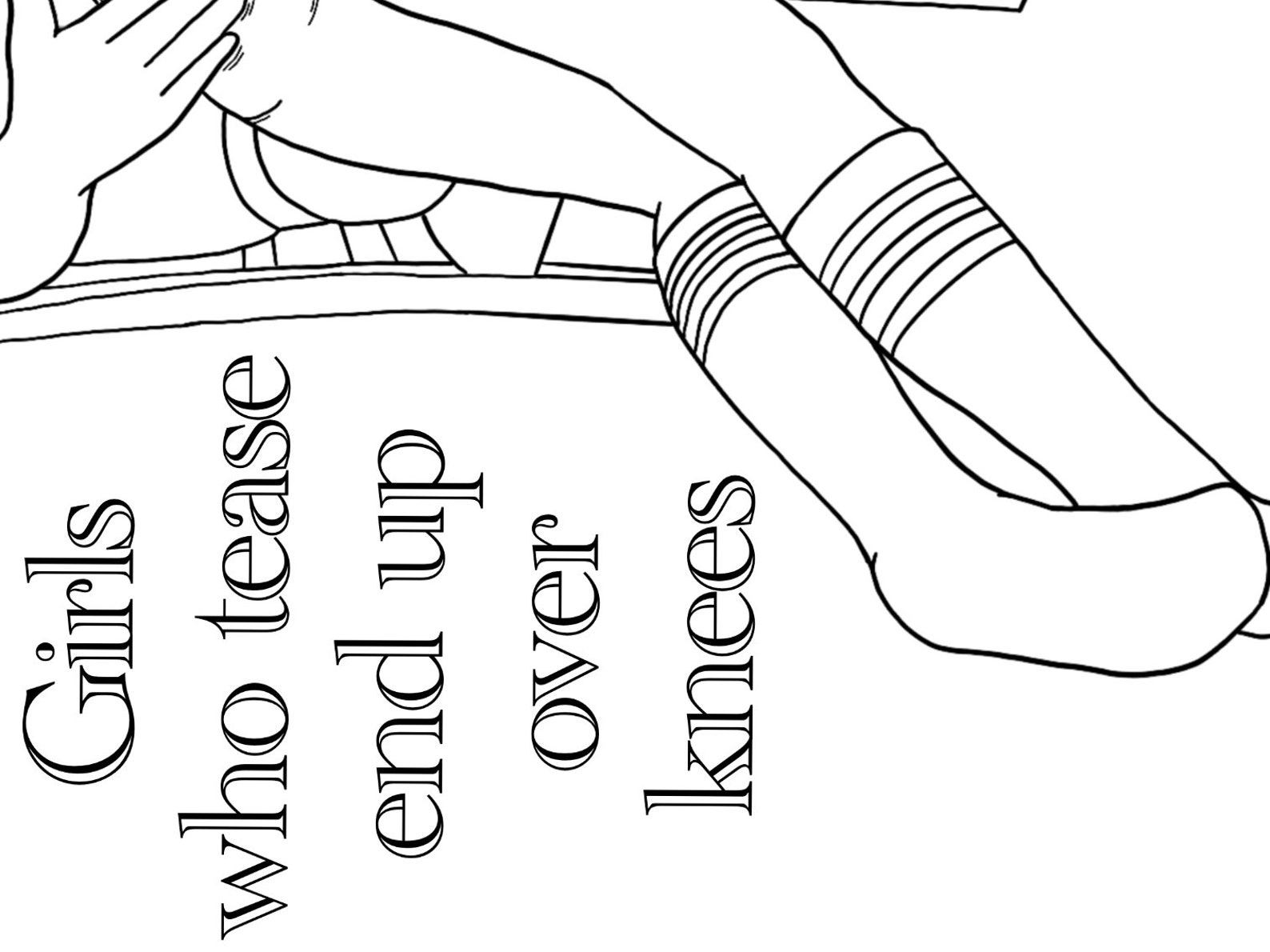 Girls Who Tease End up Over Knees, Bdsm/ddlg Coloring Page Etsy Australia