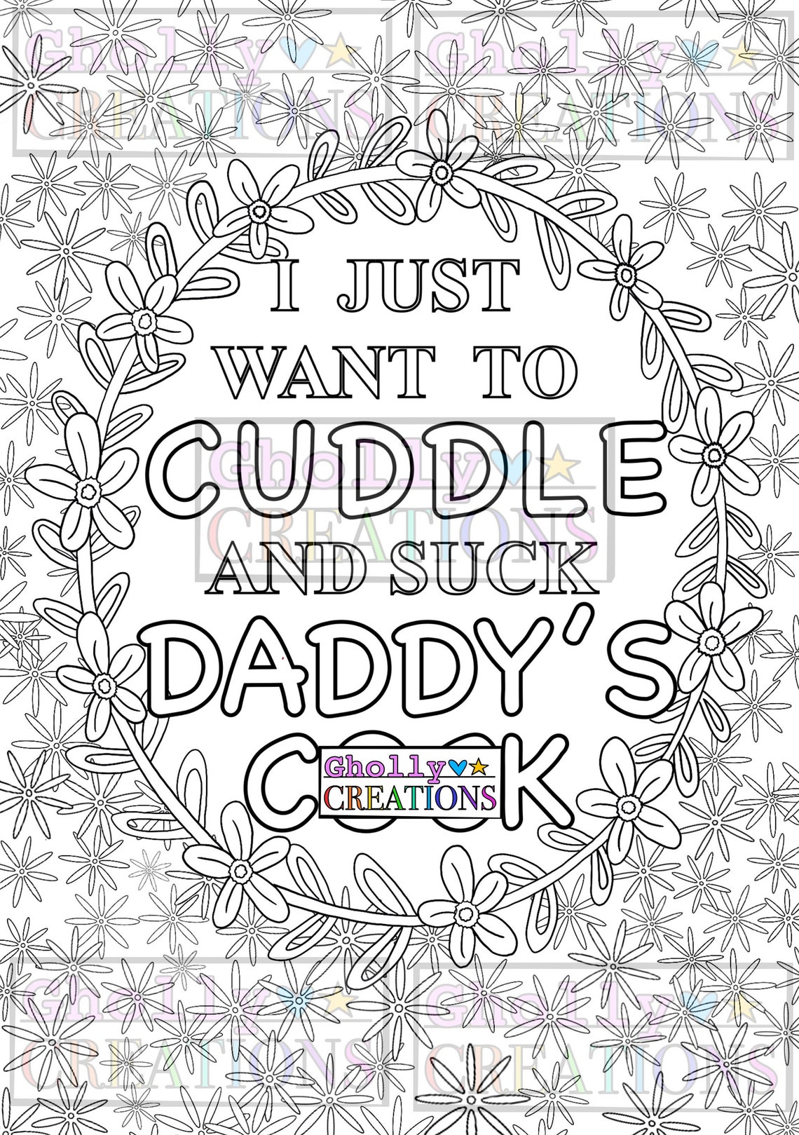 Naughty Ddlg Coloring Page, i Just Want to Cuddle and Suck Daddy's Ck