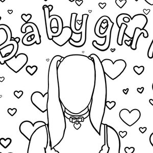 Babygirl, Ddlg Coloring Page image 2