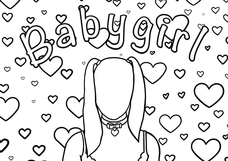 Babygirl, Ddlg Coloring Page image 2
